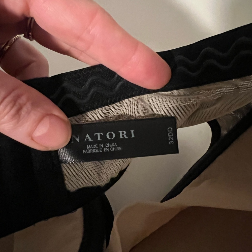 NATORI Calais Strapless Bra black & tan lace Size 32DD - Picture 8 of 8